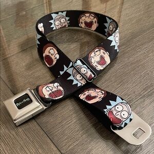 Buckle-Down Rick and Morty Faces Seatbelt Belt Size Regular 24”-36” approx